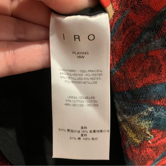 IRO Floral Belted Brocade Jacquard High-Rise Shorts Red/Multi Size 38 (6) Luxury - Picture 12 of 13